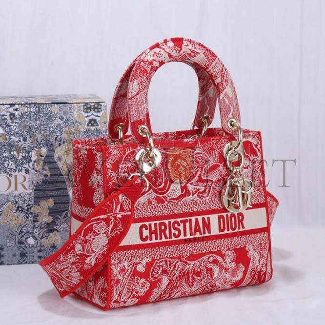 DIOR MEDIUM LADY D-LITE BAG M0565ORGO_M929 (24cm*20cm*11cm)